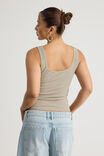 Textured Scoop Tank, SUNBLEACHED KHAKI - alternate image 3
