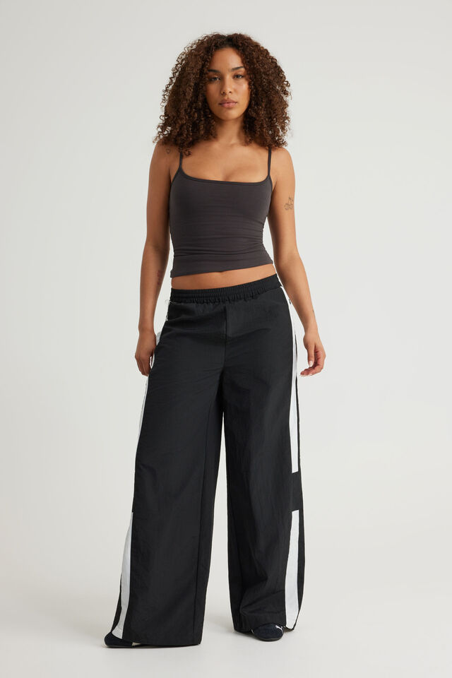 Open Gallery Baggy Nylon Track Pant, OG BLACK/WHITE