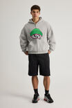 Half Half Zip Thru Hoodie, HH GREY MARLE/TOOFY - alternate image 2