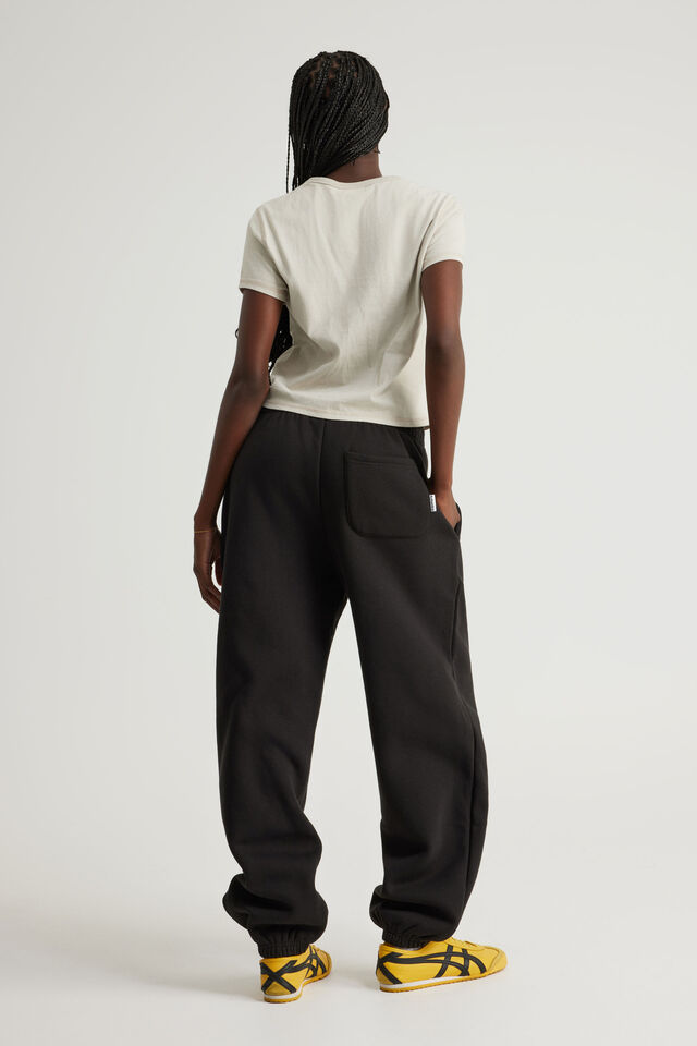 Baggy Cuffed Trackpant, BLACK
