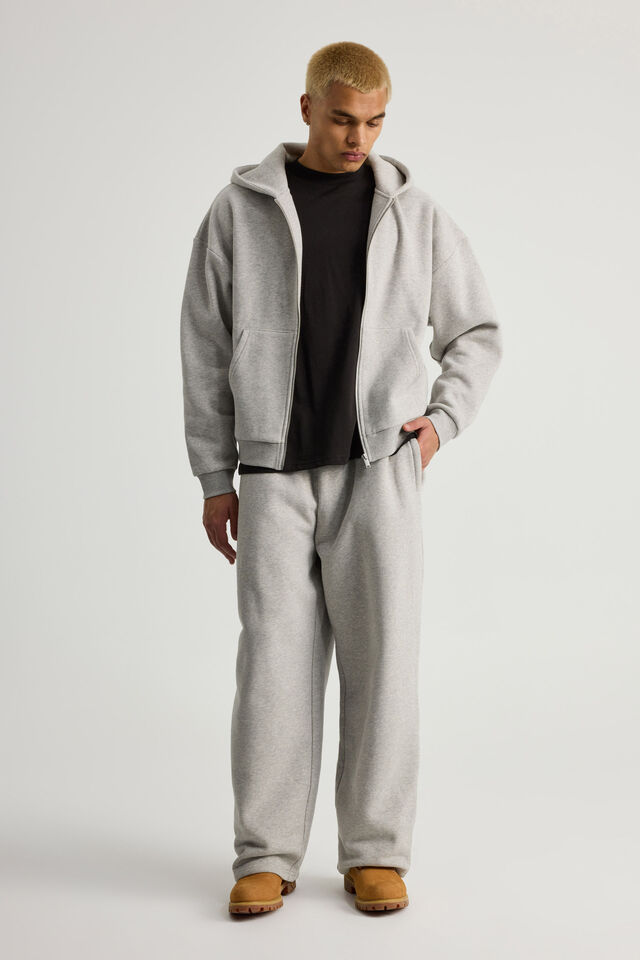 Authentics Boxy Zip Thru Hoodie, GREY MARLE