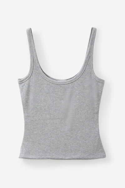 Authentics Scoop Neck Tank, GREY MARLE
