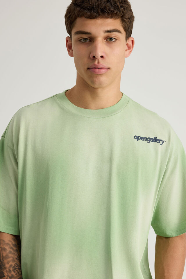Open Gallery Box Fit Tshirt, OG FAIRWAY GREEN/STAR