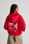 Harley Slouchy Hoodie, POSTBOX RED/BOWS - alternate image 3