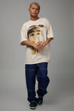 Oversized Music Merch T Shirt, LCN BRA WASHED IVORY/TUPAC HERO - alternate image 4