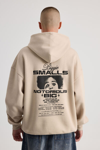Music Merch Hoodie, LCN MT BEIGE/BIGGIE NOTORIOUS BIG