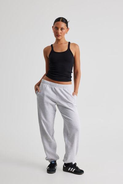 Cuffed Slouchy Trackpant, SILVER MARLE