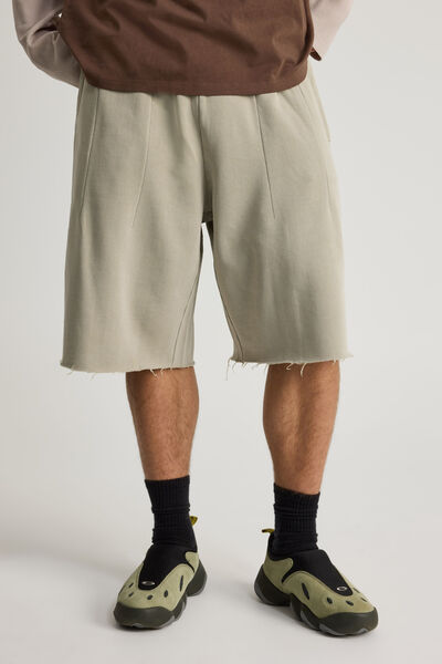 Authentics Baggy Track Short, WASHED SUNBLEACHED KHAKI/PLEATED