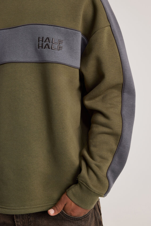 Half Half Sports Crew, HH DEEP KHAKI/SPORT SPLICE