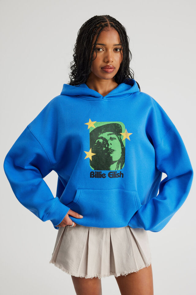 Music Merch Hoodie, LCN BRA MEDITERRANEAN BLUE/ BILLIE EILISH