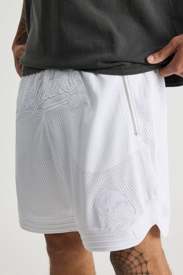 Nfl Basketball Short, LCN NFL WHITE/MIAMI DOLPHINS STEALTH