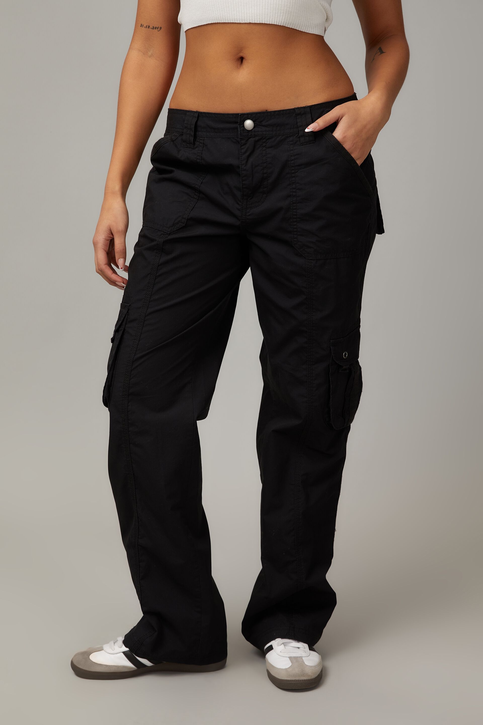 Mens Fashion Black Cargo Trousers Casual Hip Hop Harem Pencil Pants  Sweatpants