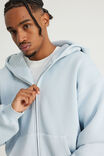 Authentics Boxy Zip Thru Hoodie, WASHED SEA BREEZE - example image 4