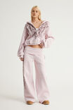 Notion Boxy Zip Through Hoodie, NTN PINK DUST/GOTHIC SCRIPT - example image 2