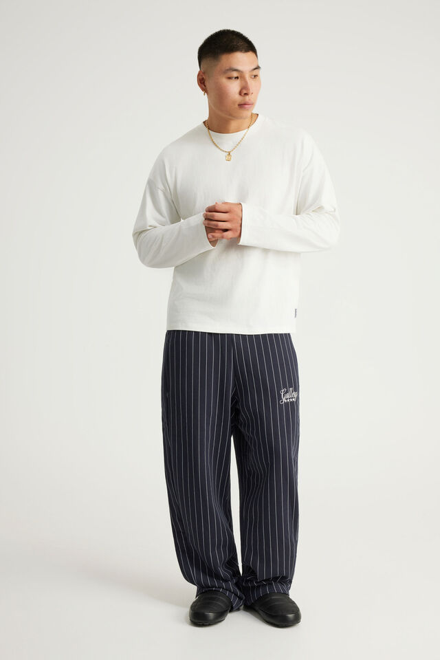 Barrel Leg Track Pant, OG NAVY PINSTRIPE/GALLERY
