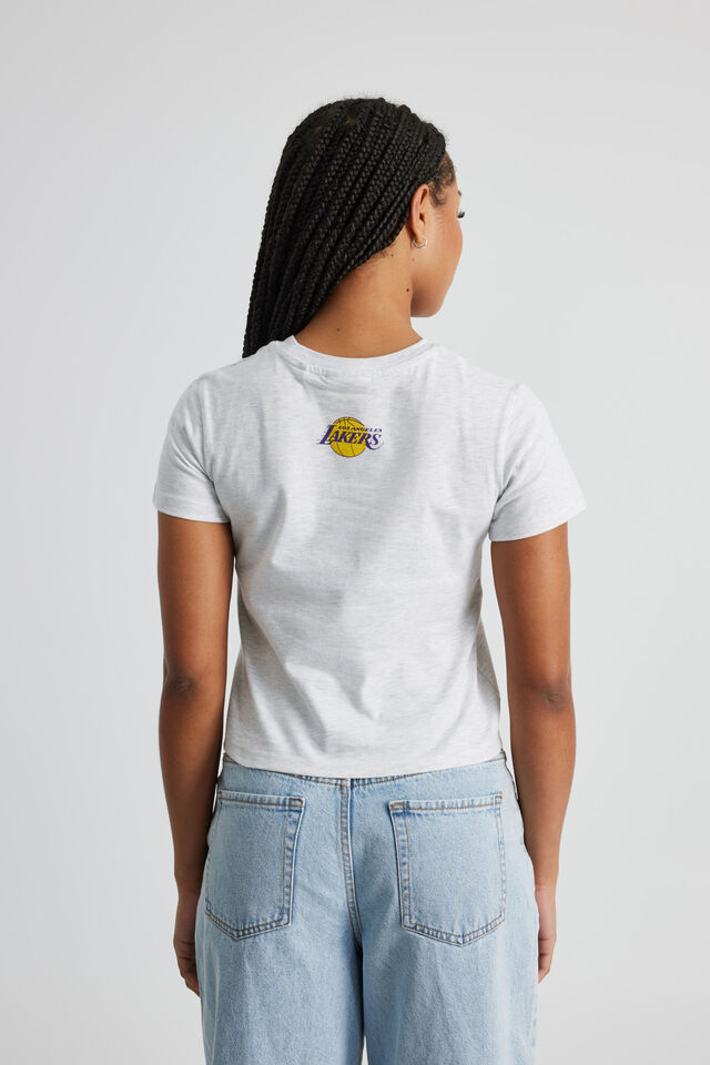 Lcn Nba Cotton Graphic Tee, LCN NBA SILVER MARLE/LA LAKERS