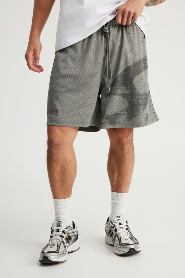 Notion Mesh Short, IRON/NTN SUPER LOGO