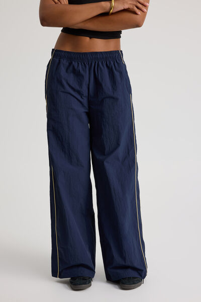 Freya Wide Leg  Woven Sporty Trackpant, NAVY BLAZER
