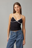 Freya Contrast Bind Cami, BLACK/WHITE - alternate image 1