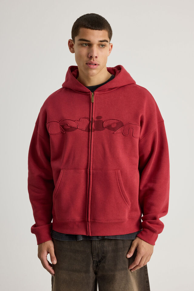 Notion Zip Thru Hoodie, NTN TUSCAN RED/NOTION LOGO