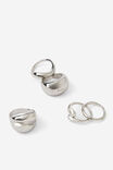 Multi Fashion Chunky Ring Pack, SILVER - alternate image 1