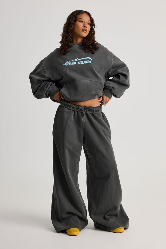 Ultra Baggy Trackpant, WASHED BLACK