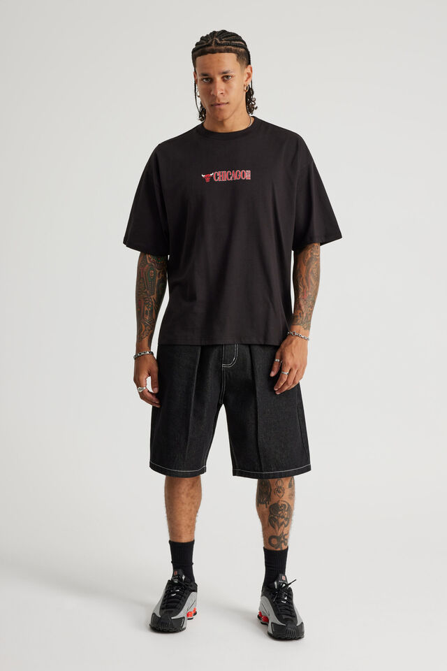 Box Fit Nba T Shirt, LCN NBA BLACK/CHICAGO BULLS CLASSIC