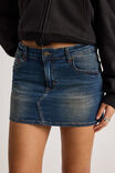 Stretch Denim Skirt, DIRTY BLUE - alternate image 4