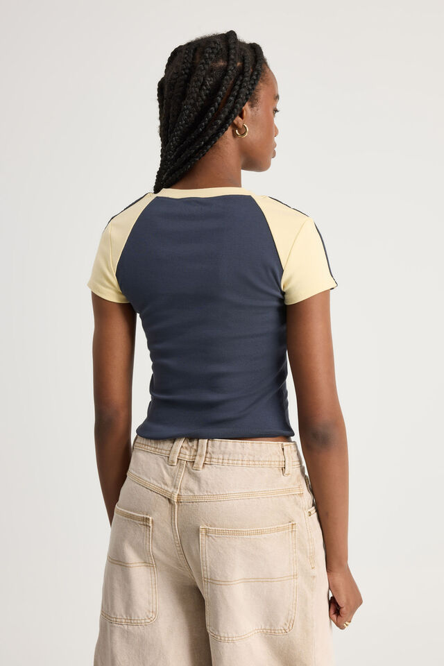 Fitted Graphic Tee, SEAL/DAFFODIL NTN