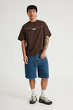 Half Half Baggy Denim Short, FRESH WATER BLUE - example image 2