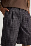 Half Half Pleated Woven Short, BLACK/GREY TONAL CHECK - alternate image 4