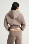 Authentics Shrunken Zip Through Hoodie, MUSHROOM - example image 3