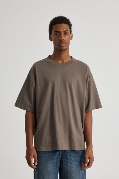 Heavy Weight Box Fit Tshirt, SMOKEY BARK