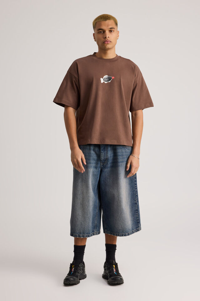 Half Half Boxy Cropped Graphic Tshirt, HH BRACKEN/HALF HALF FISHY BUSINESS