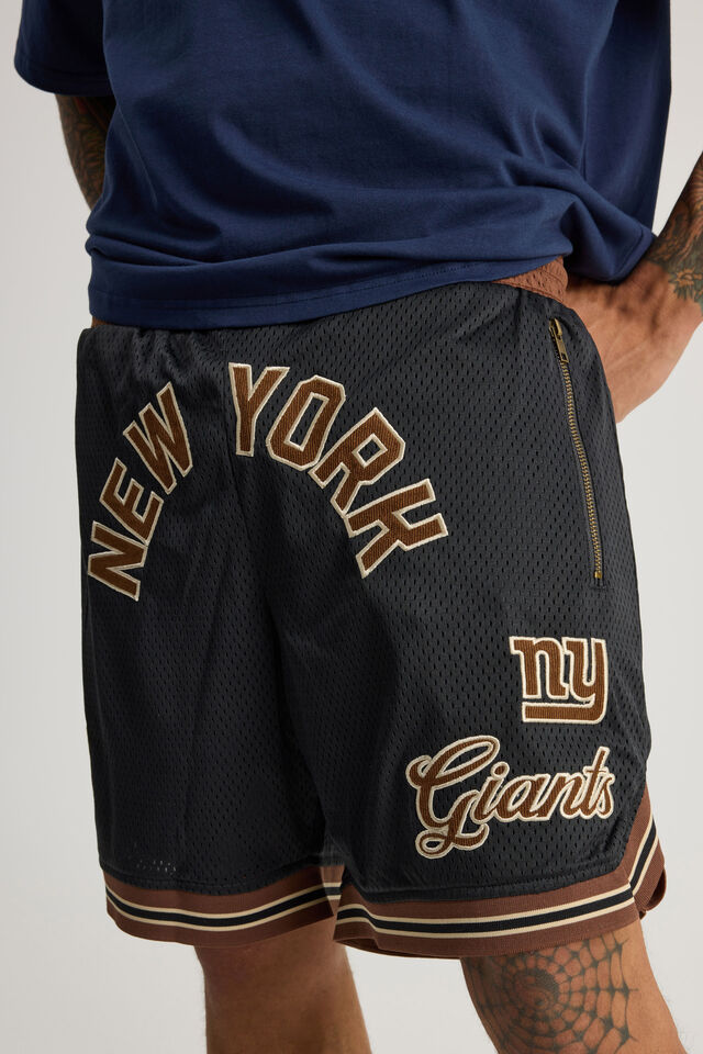 Nfl Basketball Short, LCN NFL PIRATE BLACK/NEW YORK GIANTS INFILL