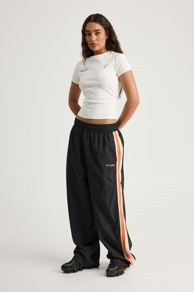 Open Gallery Baggy Nylon Track Pant, OG BLACK/RICH ORANGE