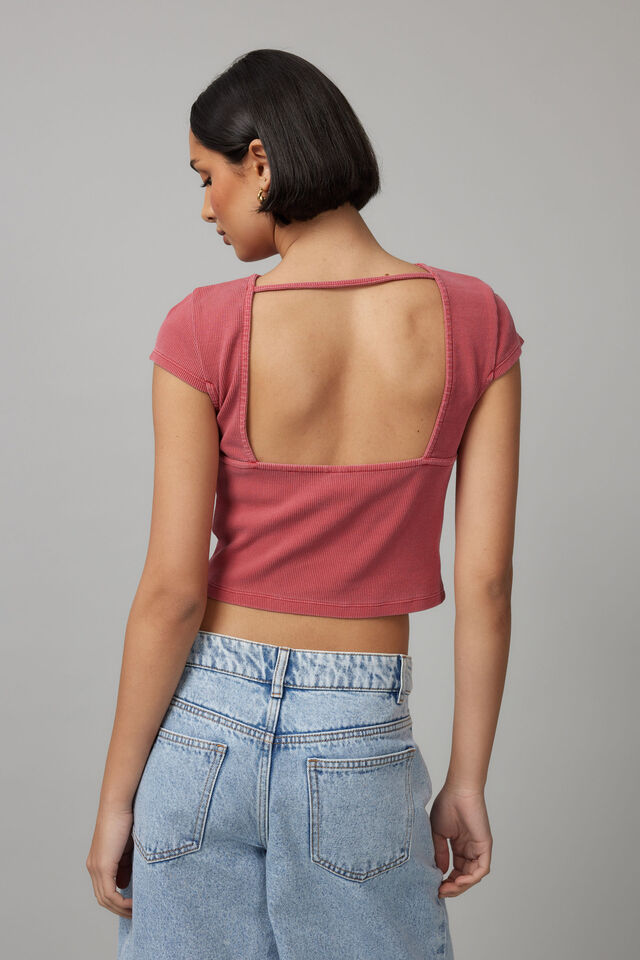 Hazel Open Back Tee, WASHED SCOOTER