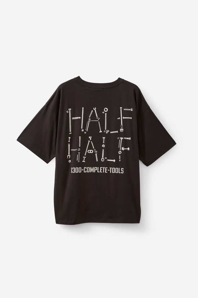 Half Half Box Fit Graphic T Shirt, HH BLACK/THAT HALF HALF BRAND