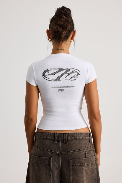 Notion Fitted Graphic Tee, WHITE/CHROME NOTION