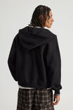 Authentics Boxy Zip Thru Hoodie, BLACK - example image 3