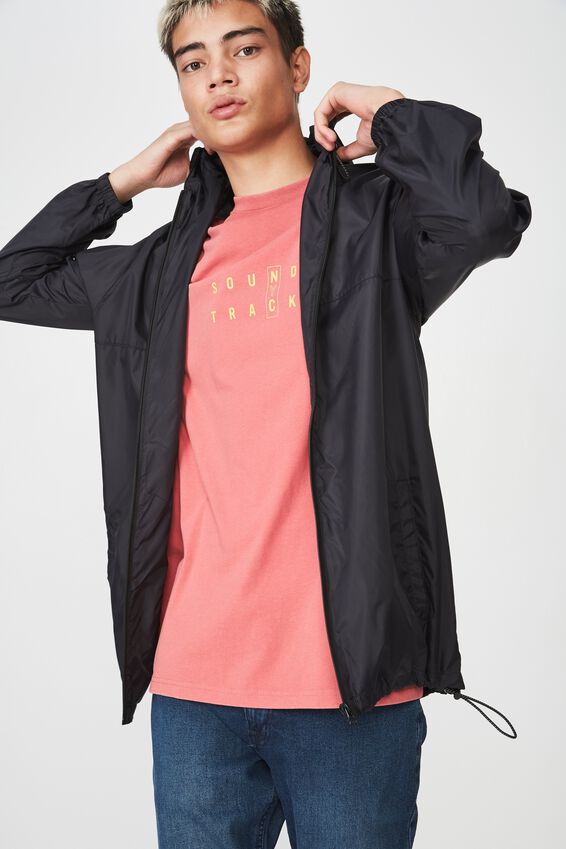 Hooded Spray Jacket, BLACK