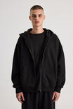 Authentics Boxy Zip Thru Hoodie, BLACK - alternate image 1