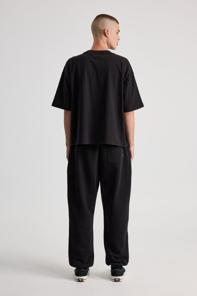 Baggy Cuffed Trackpant, BLACK