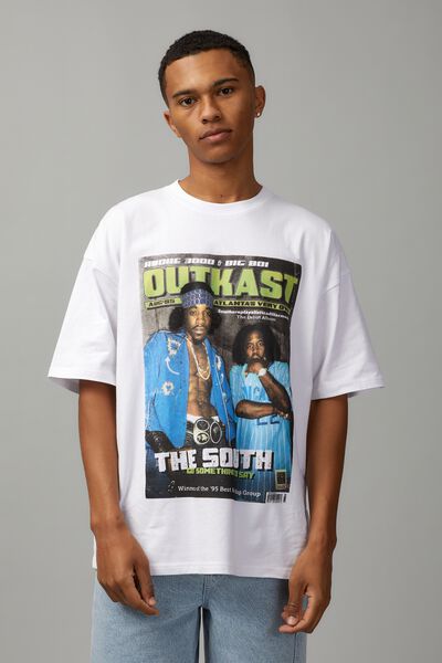 Oversized Music Merch T Shirt, LCN MT WHITE/OUTKAST MAGAZINE