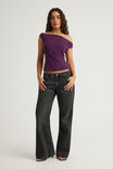 Soft Washed Off Shoulder Top, SYRAH - alternate image 2