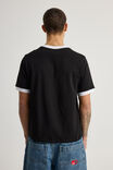 Half Half Slim Fit Ringer Tshirt, HH BLACK/WHITE WIDE HALF HALF PILL - alternate image 3