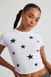 Fitted Baby Tee, WHITE/STARS - alternate image 4