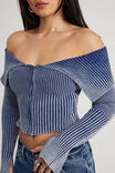 Knit Off Shoulder Long Sleeve, WASHED CORPORATE BLUE - alternate image 4