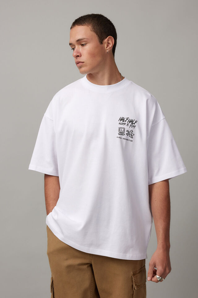 Heavy Weight Box Fit Graphic Tshirt, HH WHITE/WORLDWIDE