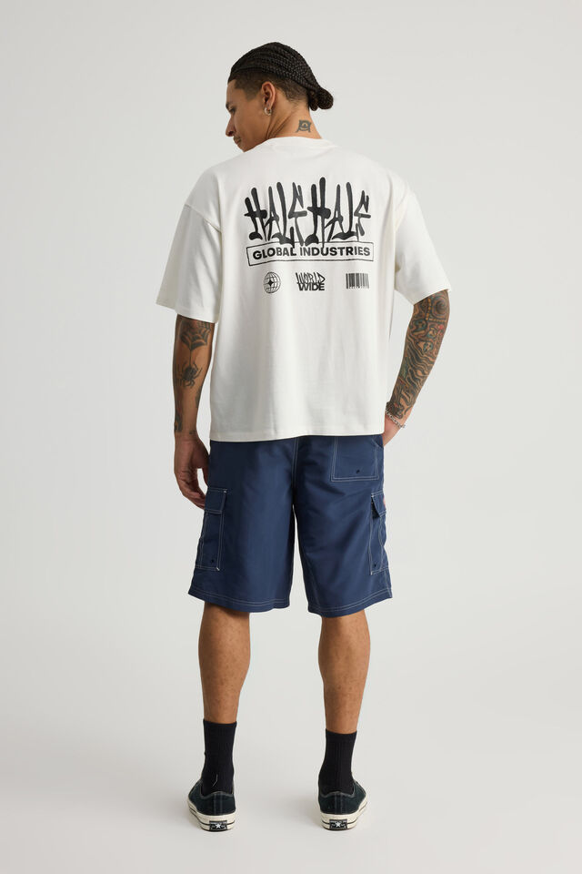 Half Half Cargo Boardshort, NAVY BLAZER